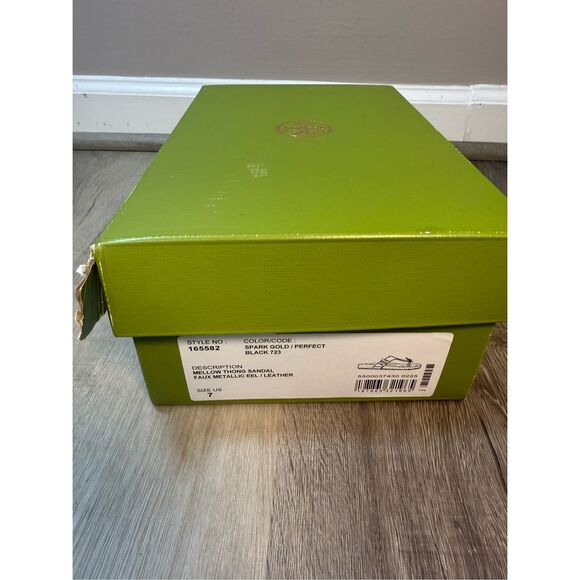 TORY BURCH Eleanor Raffia Double T Slide Sandals In Arugula Size 7 $328 - Picture 2 of 8